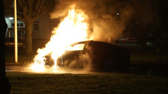 Elektrische auto in lichterlaaie, brandweer kan wagen niet meer redden Nieuws