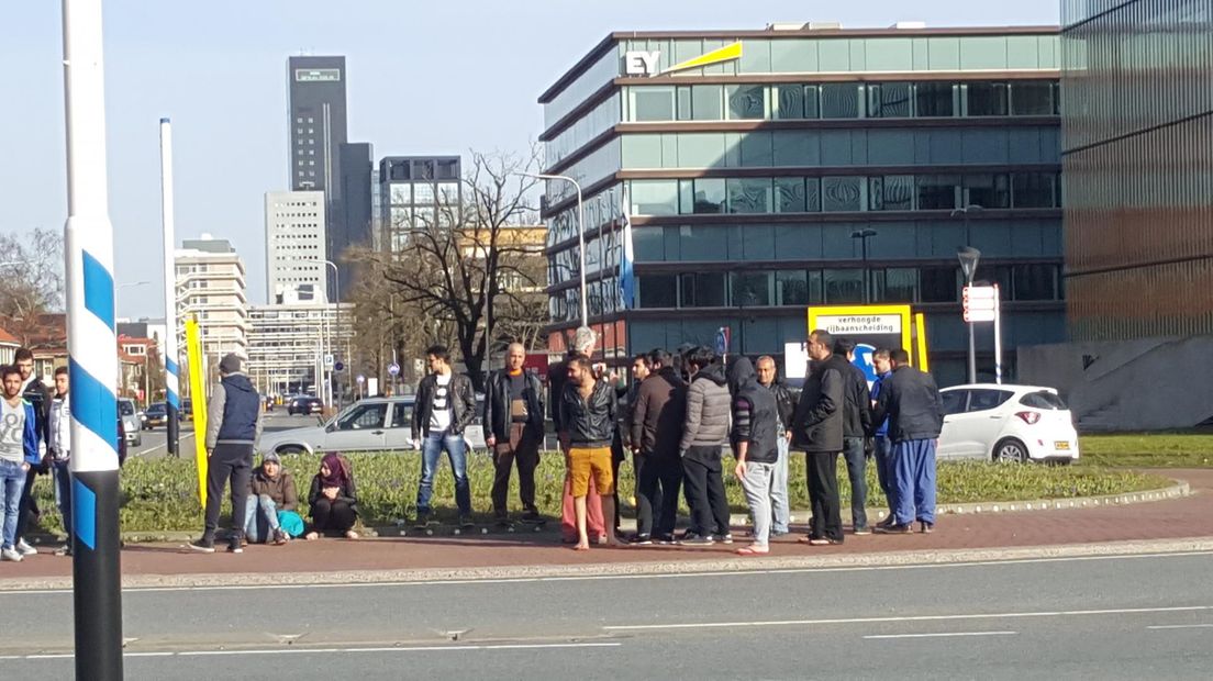 It protest fan flechtlingen yn Ljouwert