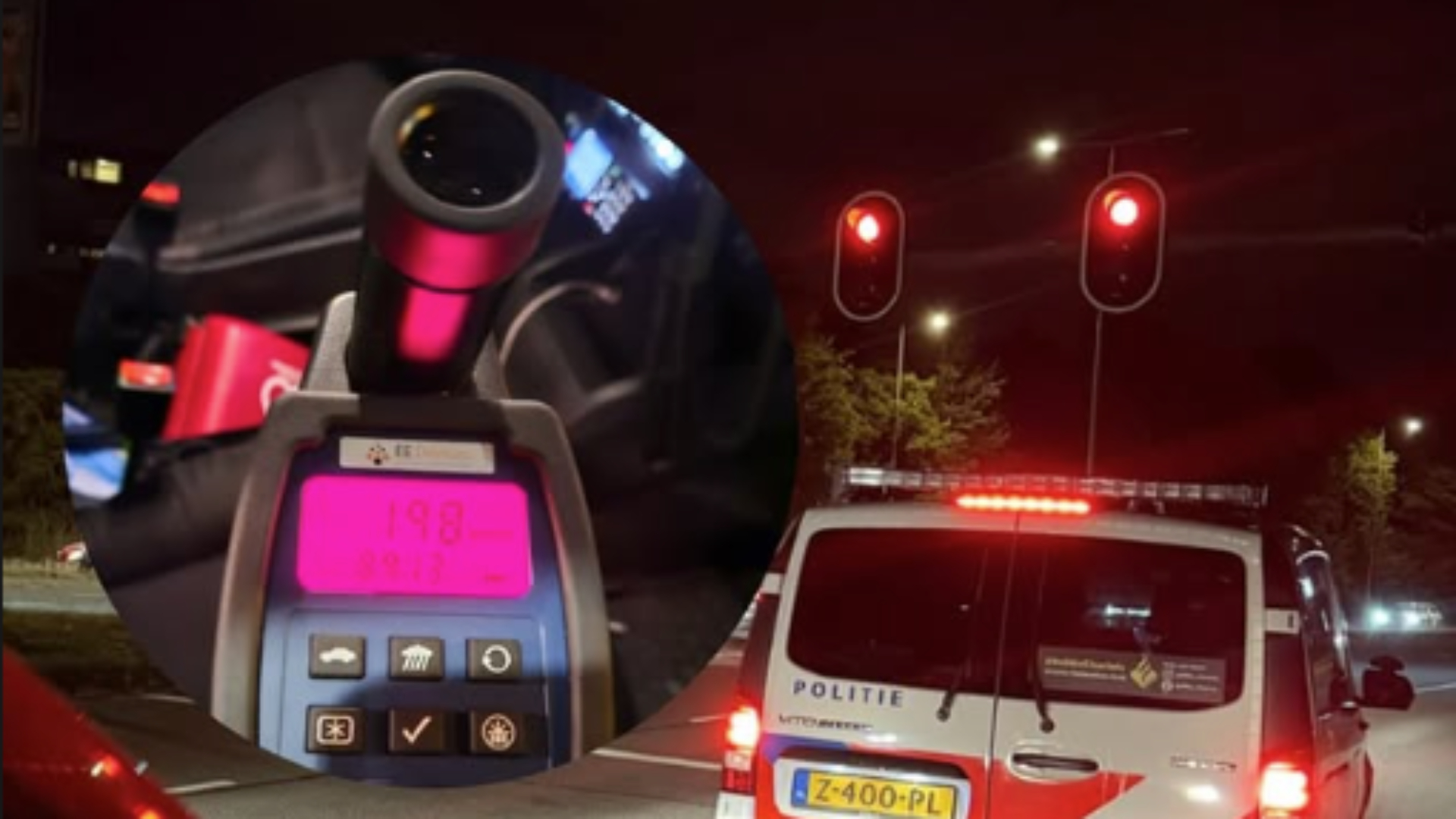 De auto reed veel te hard op de A15.
