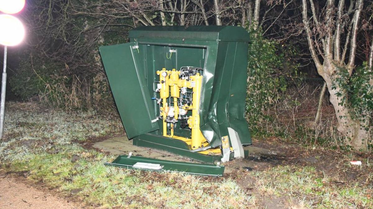 Gasverdeelstation Noordwelle kapot gereden, voertuig spoorloos