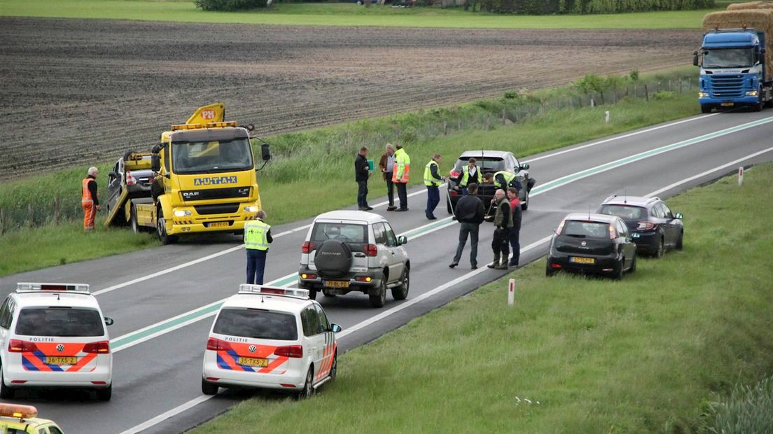 Ongeluk op N36 bij Ommen