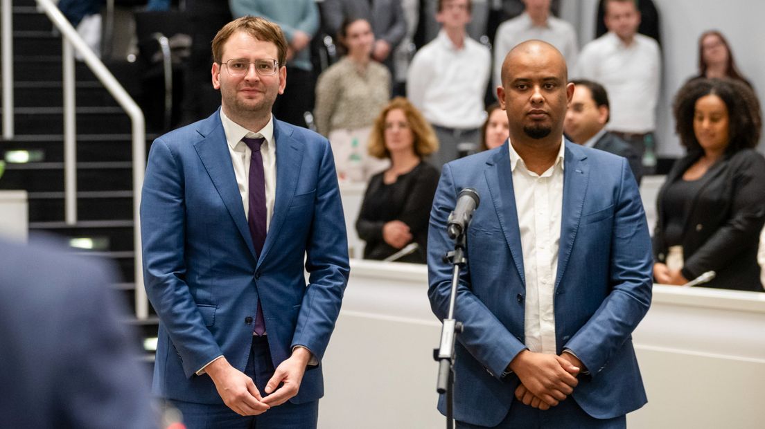 Nieuwe wethouders Robert Barker (PvdD) en Nur Icar (DENK)