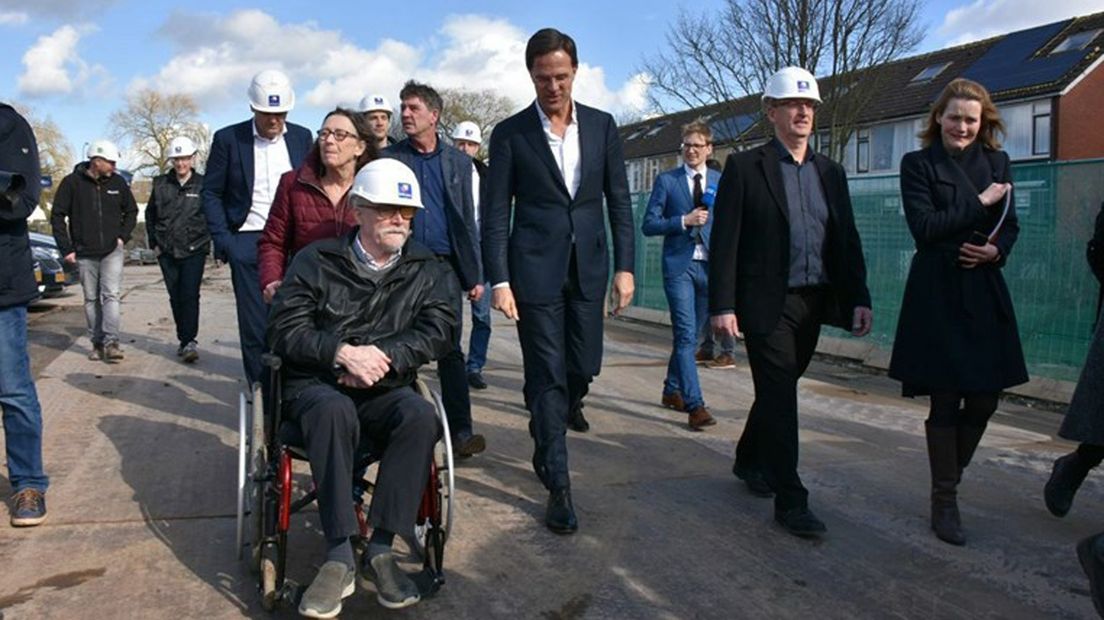 Premier Mark Rutte in Appingedam halverwege maart