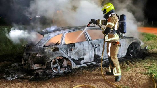 Gestolen auto brandt volledig uit in weiland