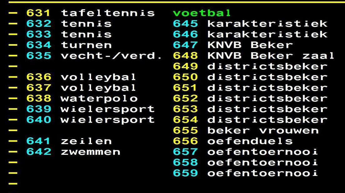 Op pagina 600 staat een overzicht van de nieuwe indeling