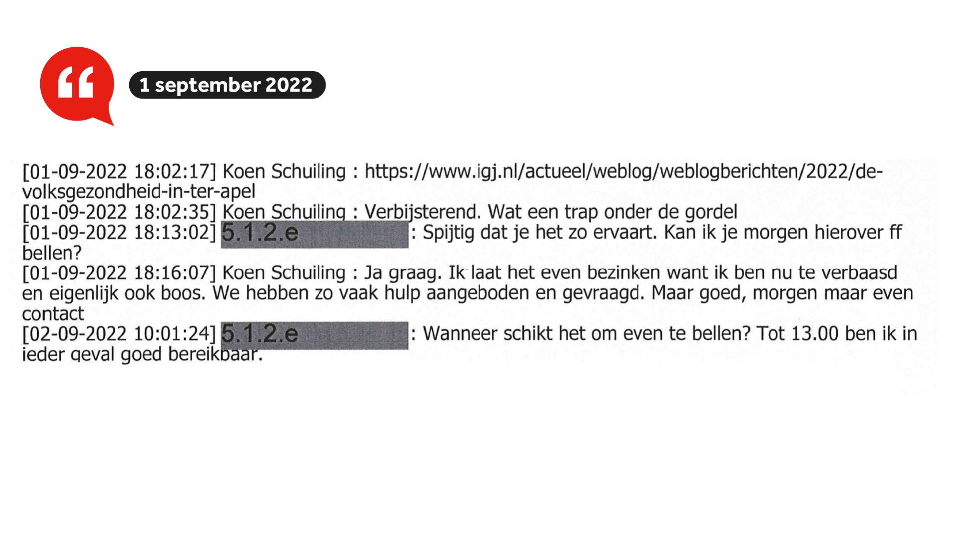 Schuiling vindt een weblog van de inspectie 'een trap onder de gordel'