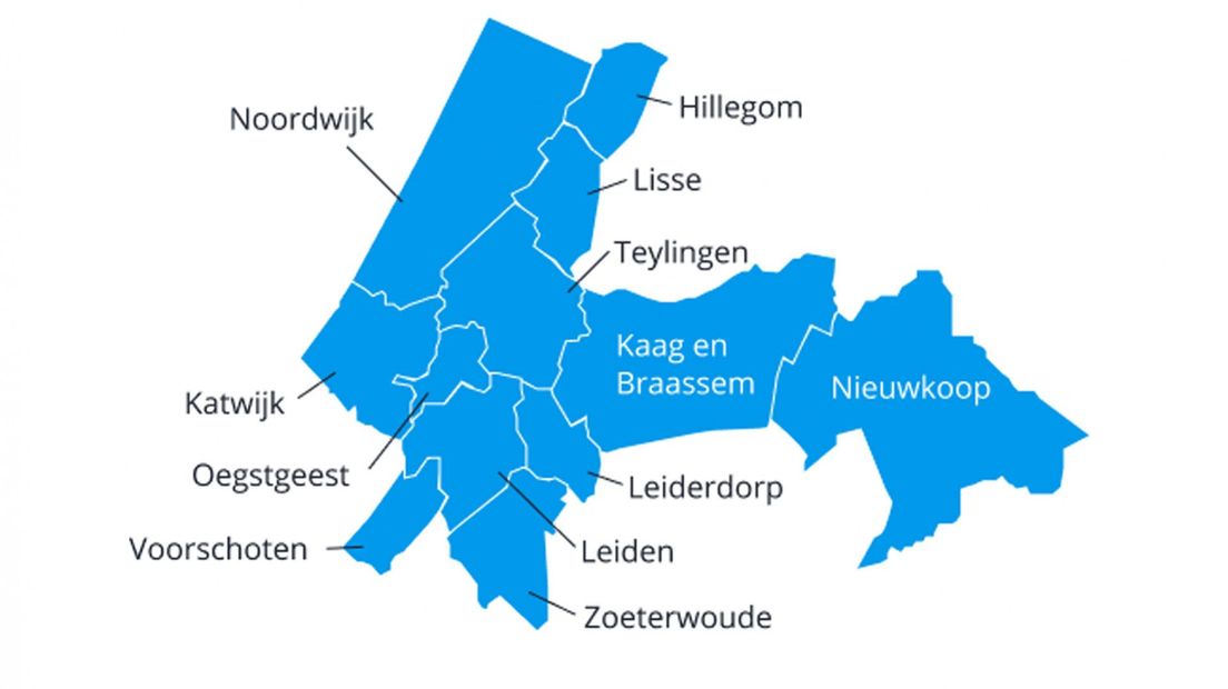 Het werkgebied van de Omgevingsdienst West-Holland