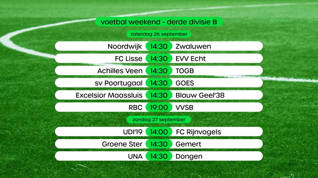 Programma Derde Divisie B, swipe voor stand