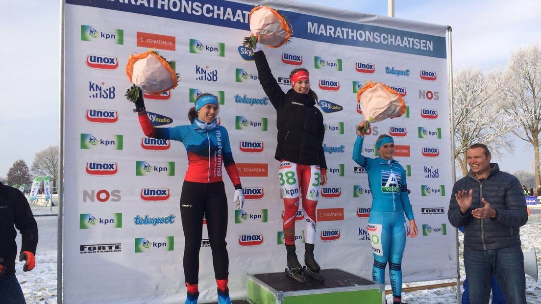 Het podium bij de dames (RTV Drenthe / Kim Stellingwerf)