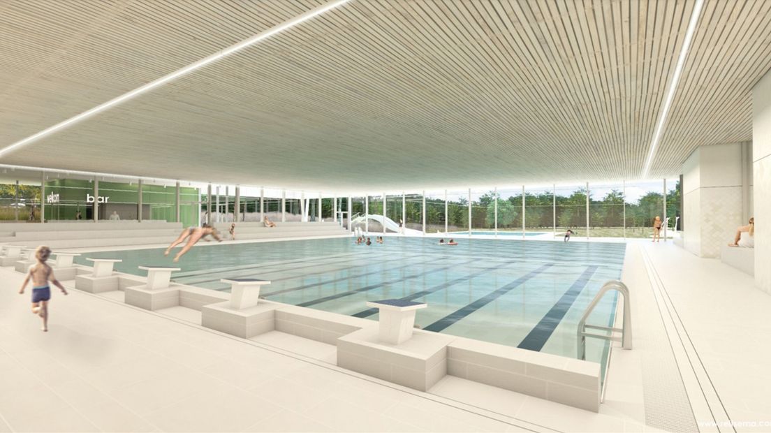 Impressie van de binnenkant van het nieuwe zwembad in Rijssen