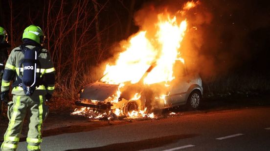 Autobrand • botsing bij Breedenbroek
