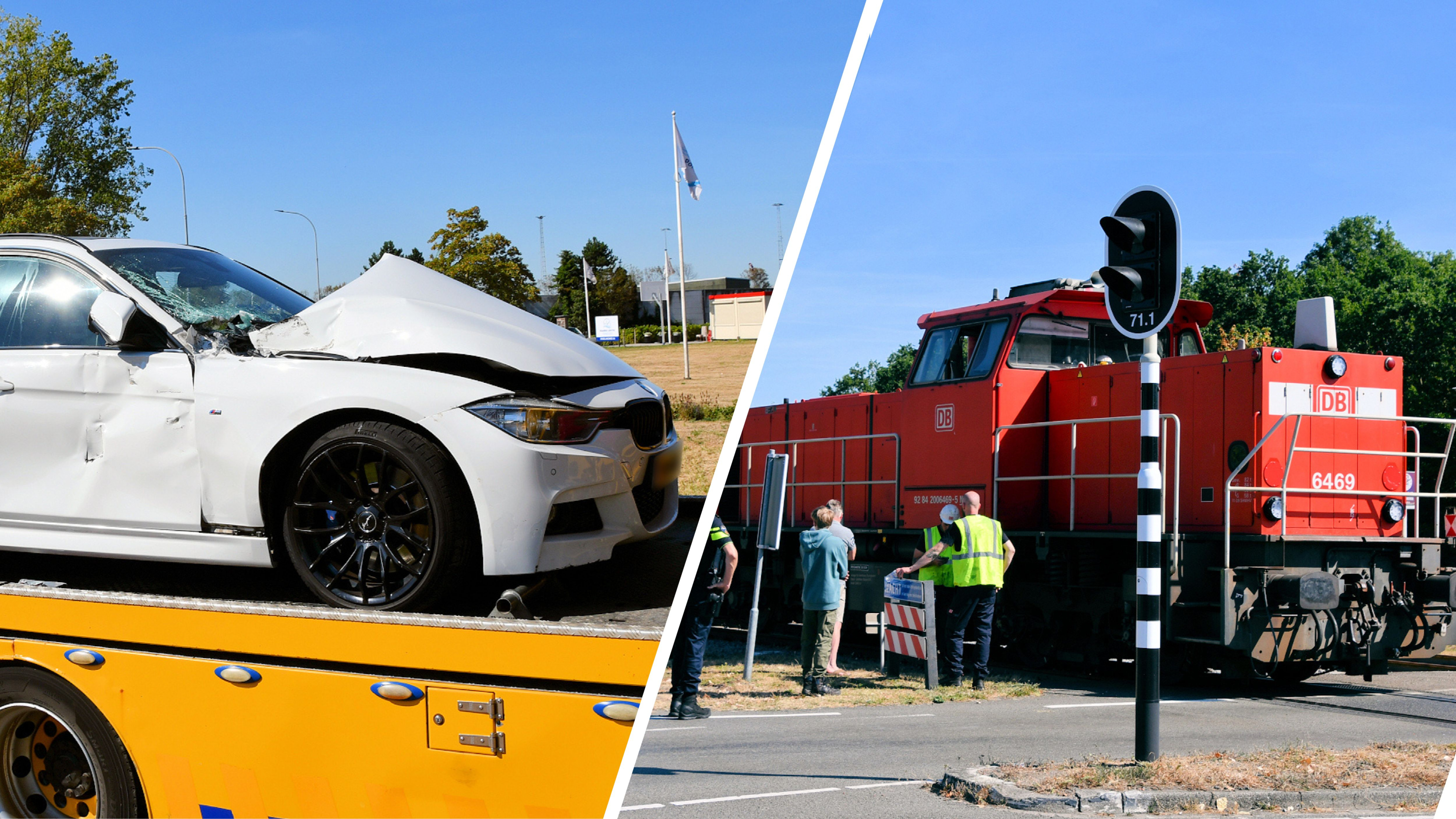 Automobilist botst tegen trein bij onbewaakte spoorwegovergang