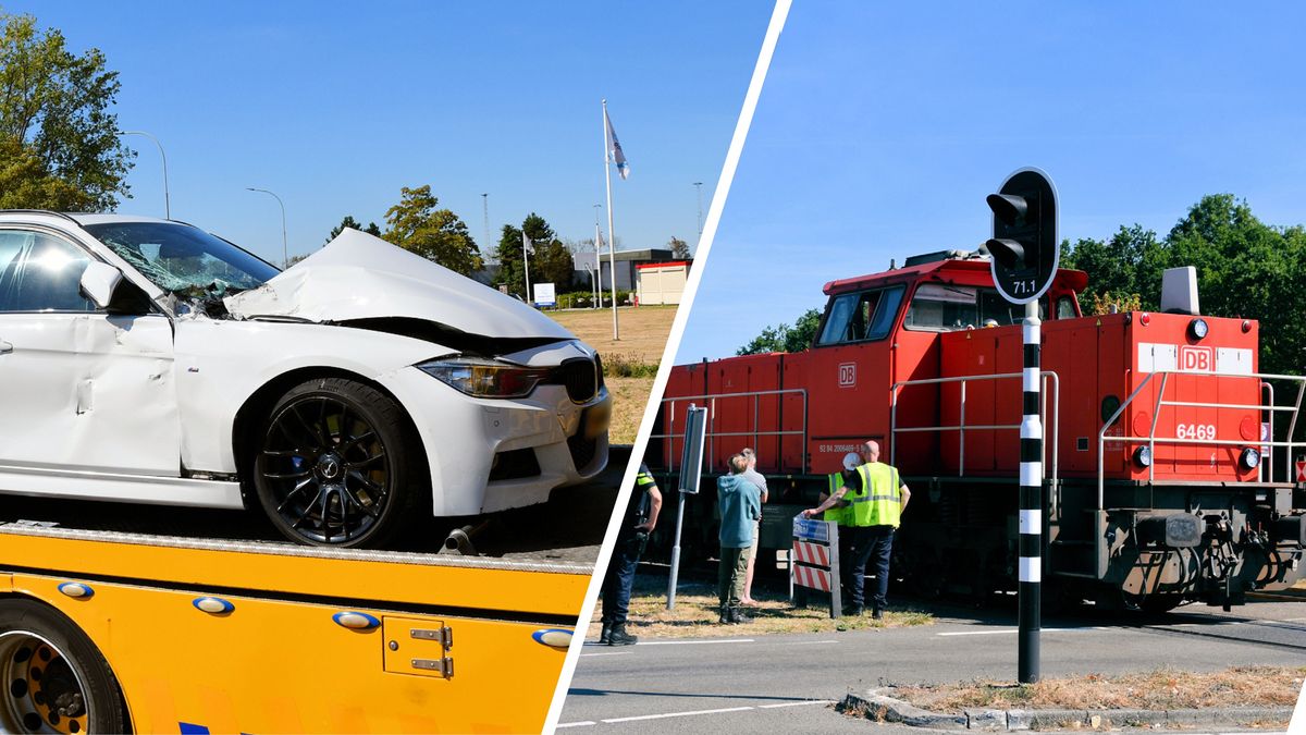 Automobilist botst tegen trein bij onbewaakte spoorwegovergang