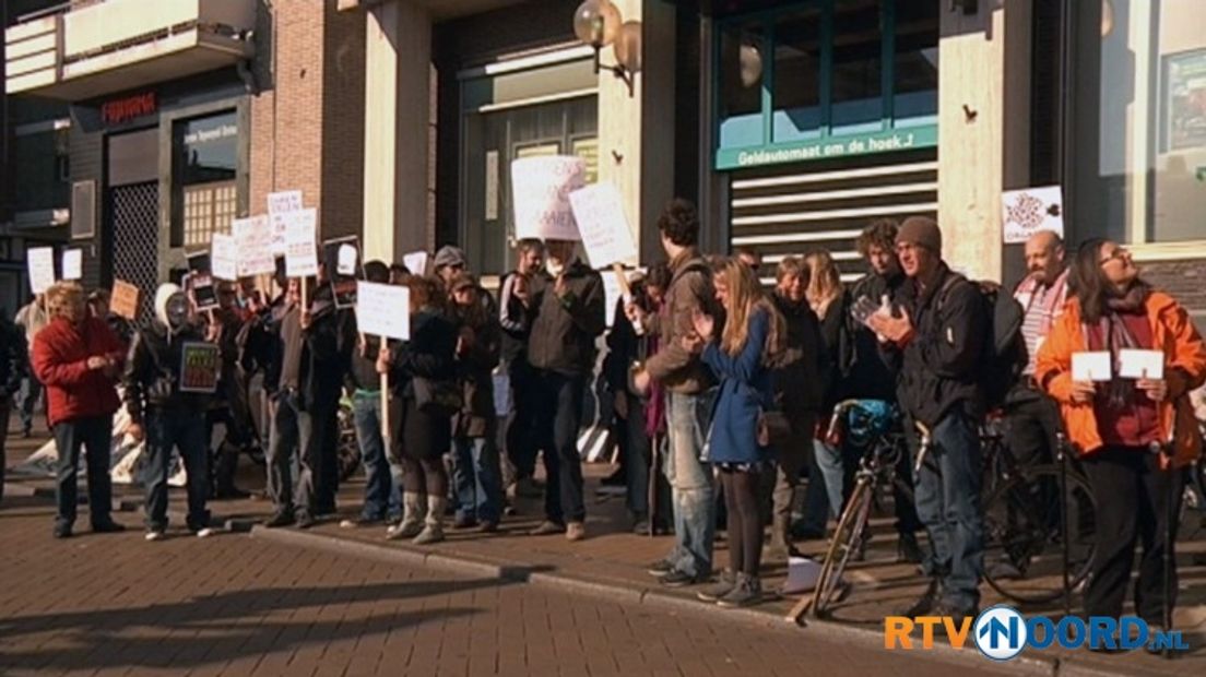 Demonstranten in Winschoten