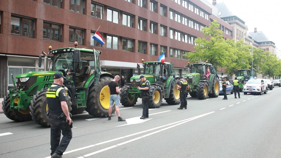 Trekkers bij het boerenprotest