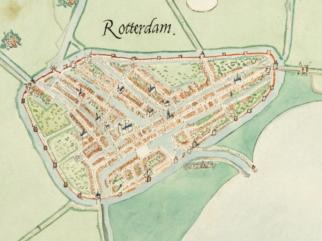 kaart Rotterdam 1565 Afbeelding: Nationaal Archief