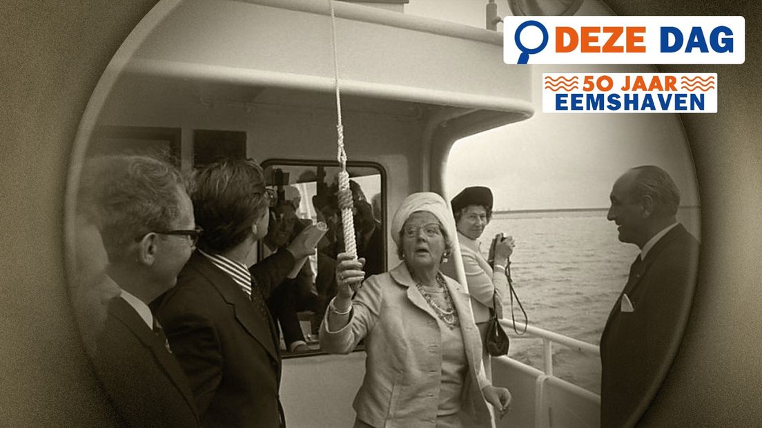 Koningin Juliana opent de Eemshaven