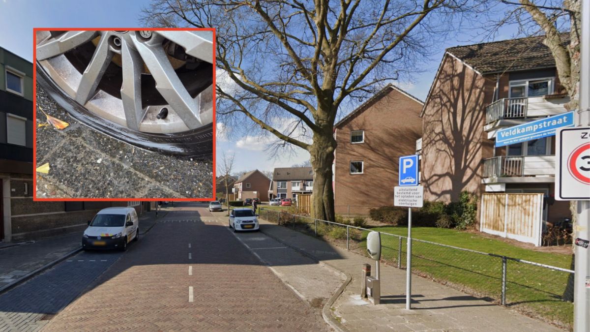 Bandenprikker houdt huis in Enschedese straat: meerdere auto's met lekke banden