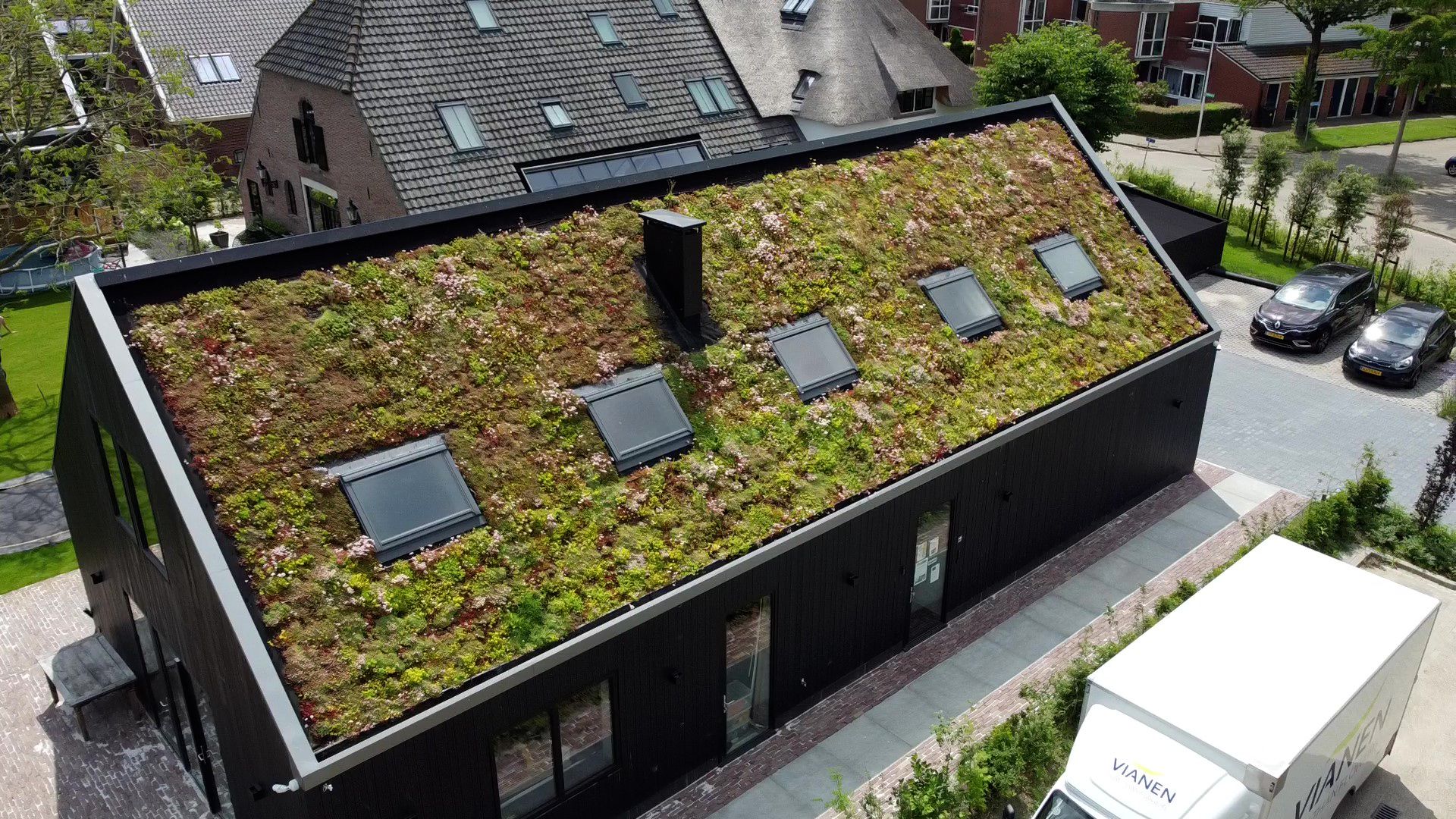 Het dak van gezinshuis De Grote Geer in Houten