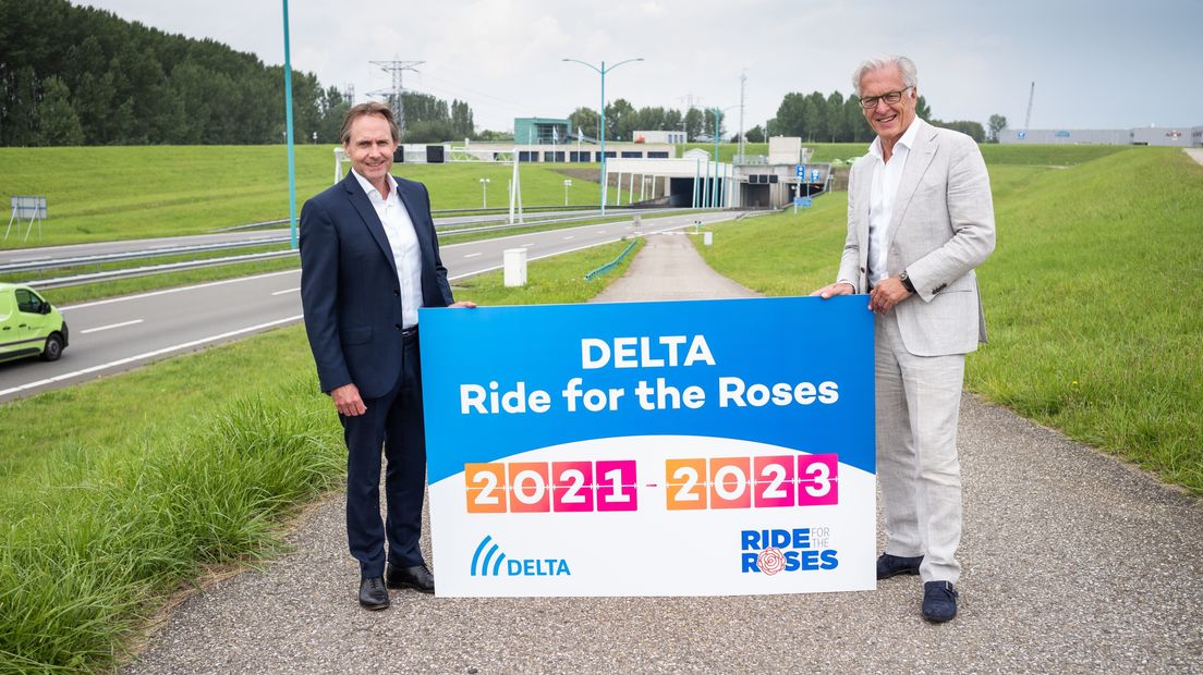 DELTA-directeur Ludolf Rasterhoff en Ben de Reu, voorzitter Stichting Ride for the Roses Zeeland