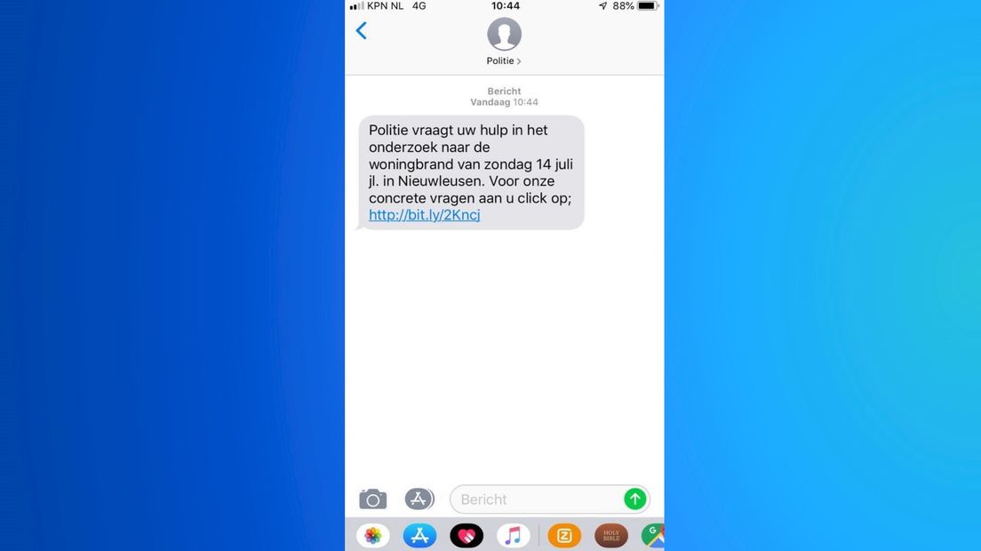 De sms met foutieve link
