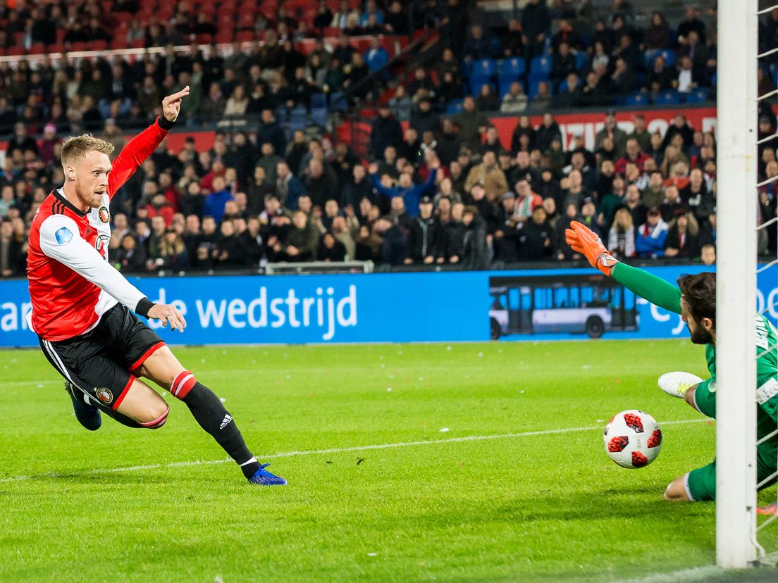 Nicolai Jørgensen in actie namens Feyenoord - FOTO ANP