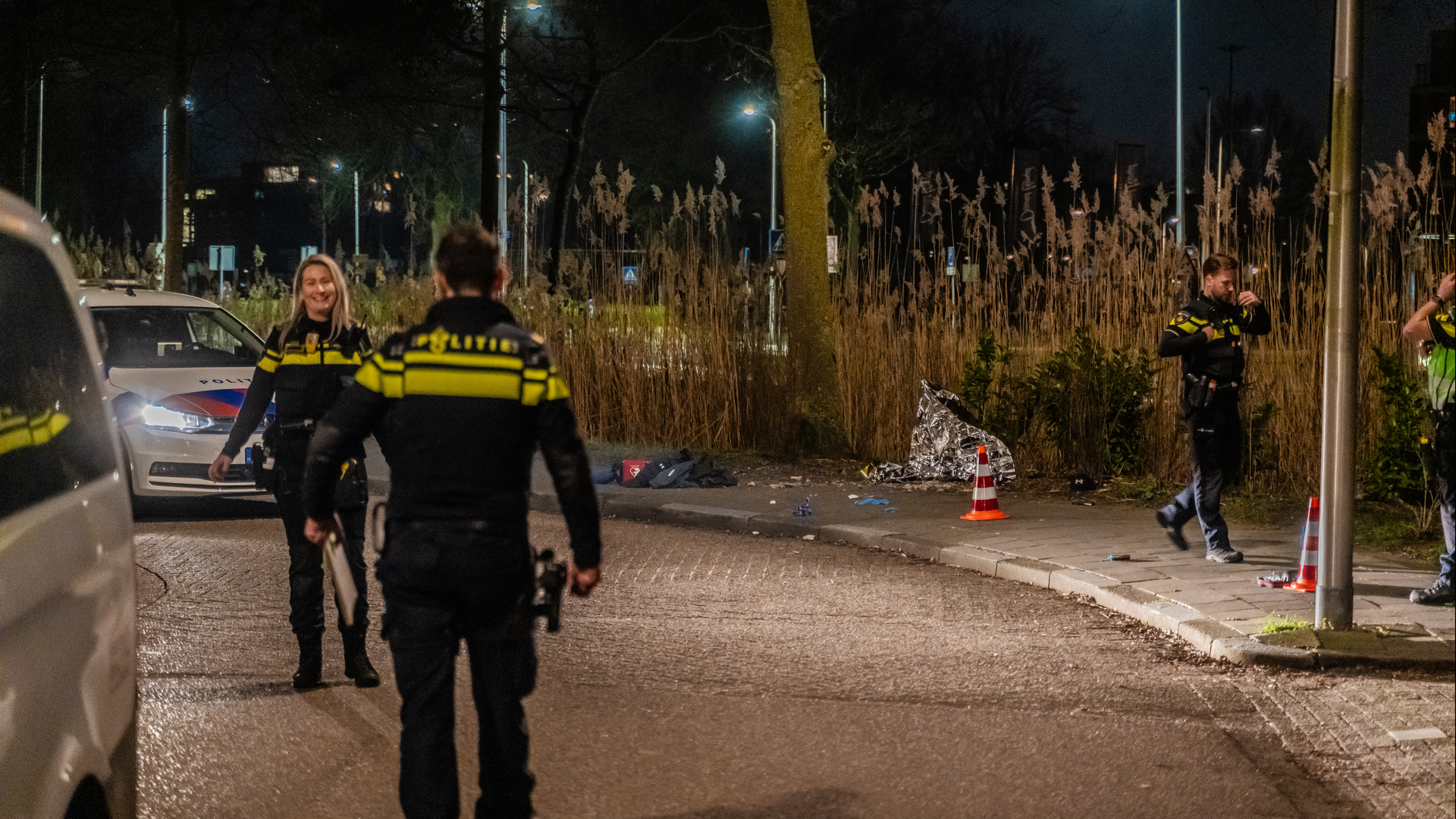 Politie ter plaatse bij Reviusrondeel