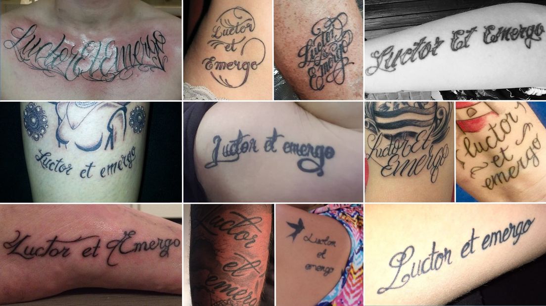 Tattoos met 'Luctor et emergo' zijn populair, maar niet zo populair als...
