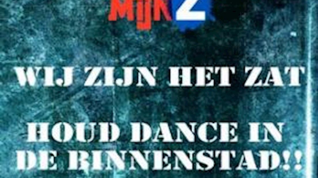 Poster tegen verbod op dance in Zwolse binnenstad