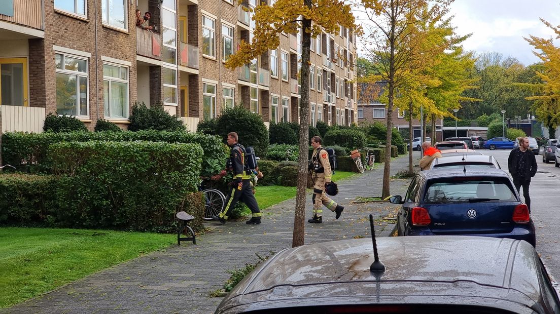 De brandweer is aanwezig