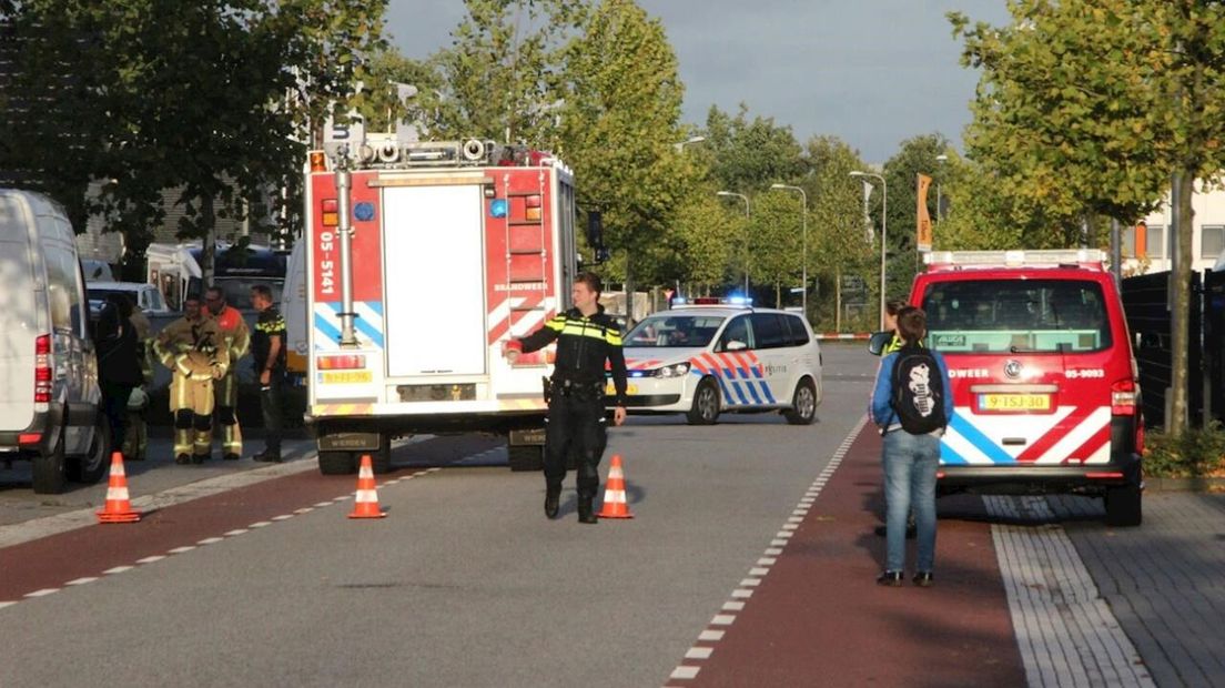 Gaslek in de Jutestraat in Rijssen