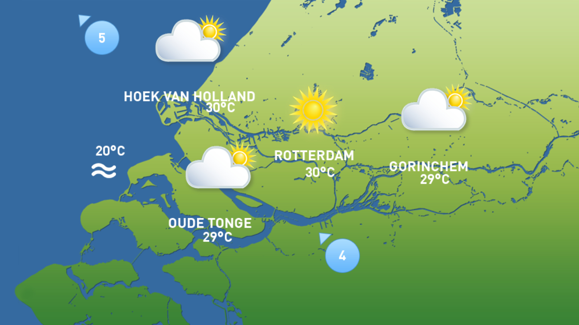 Het weerbeeld van zondag 7 september.