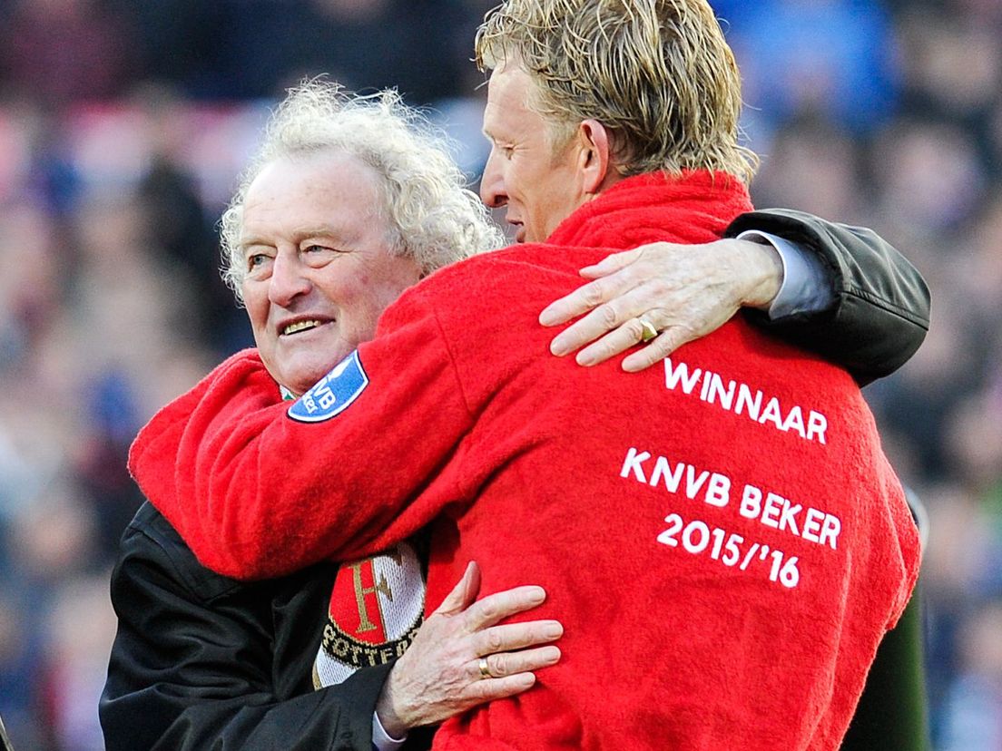 Wim Jansen in 2016 met Dirk Kuyt na de bekerwinst