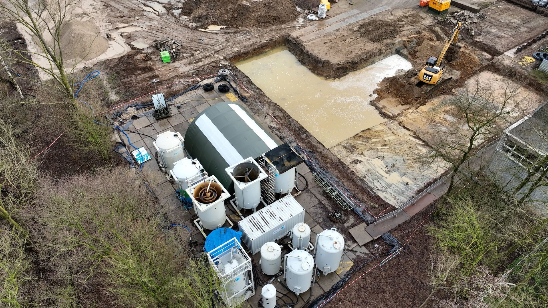 Een deel van het industrieterrein in Doetinchem, vanuit de lucht gezien.