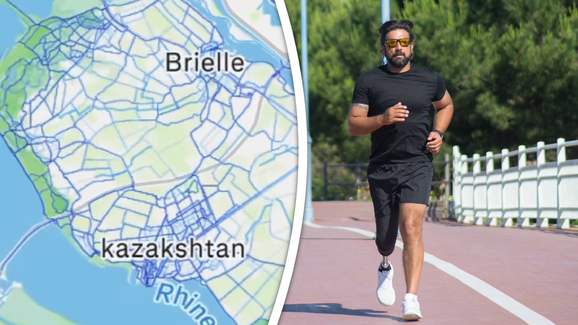 Hellevoetsluis heet op Strava ineens 'Kazakshtan'