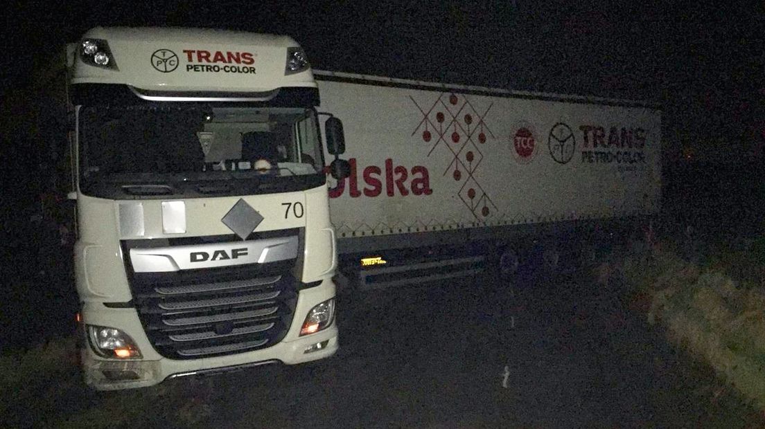 Dronken Poolse vrachtwagenchauffeur van de A58 bij Rilland