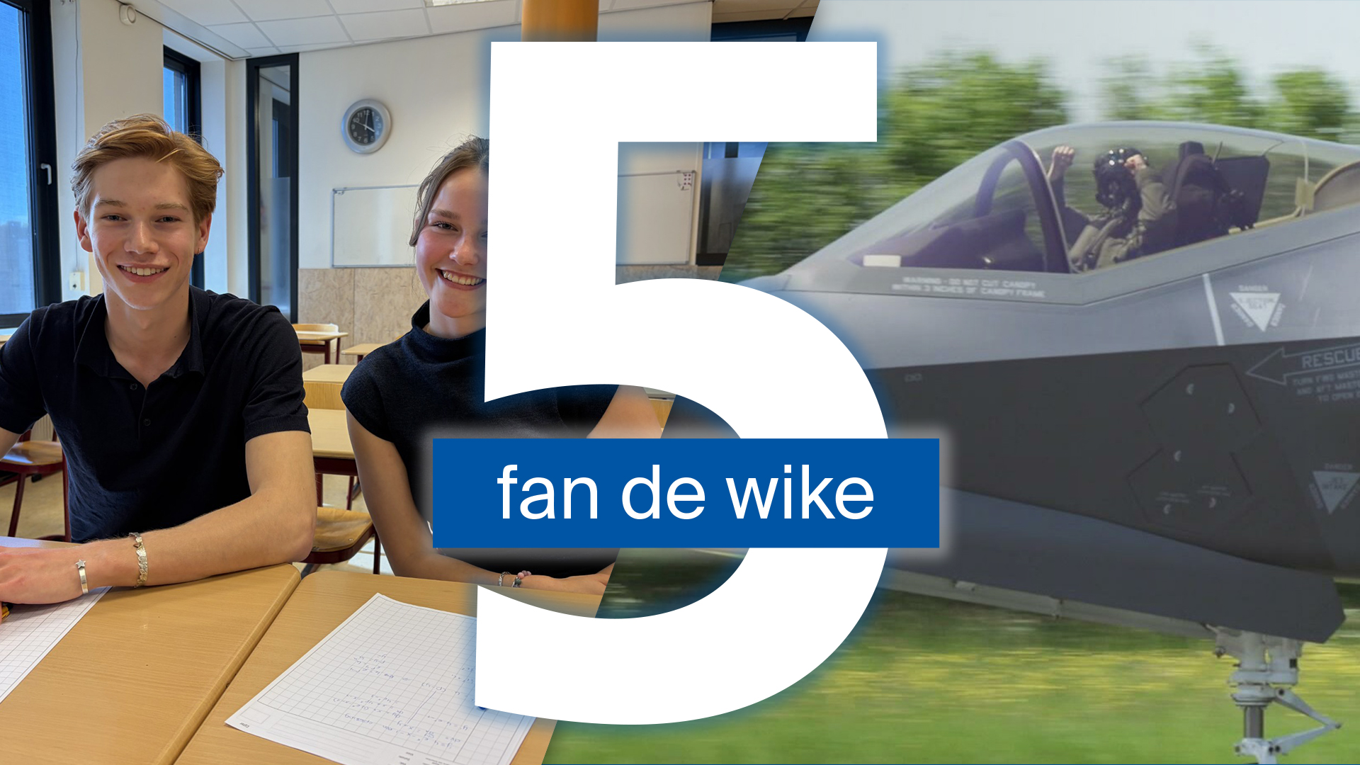 Hugo en Famke meie eineksamen wiskunde B oerslaan en in ekstra fleanrûte foar F-35's