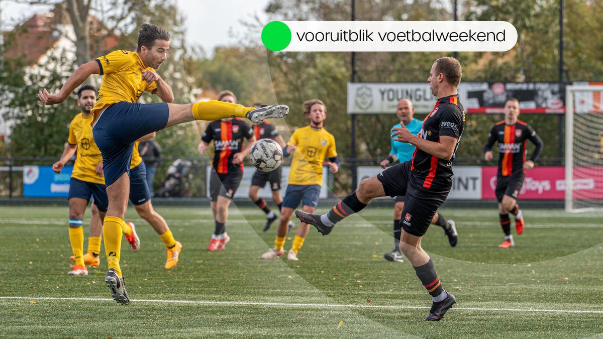 Deze wedstrijden worden vanmiddag en morgen gespeeld in het amateurvoetbal