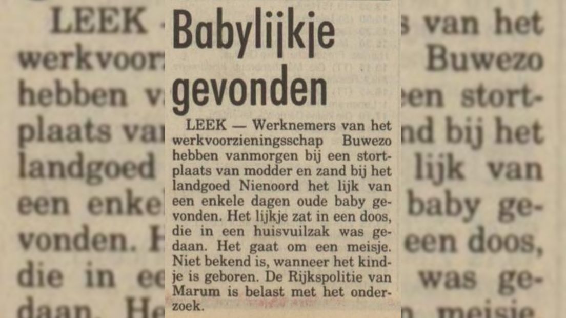 Artikel: Babylijkje gevonden (25-05-1988)
