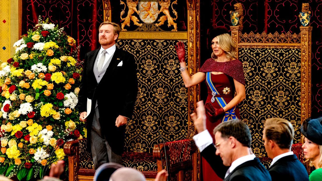 Koning Willem-Alexander en koningin Máxima tijdens de troonrede van 2019