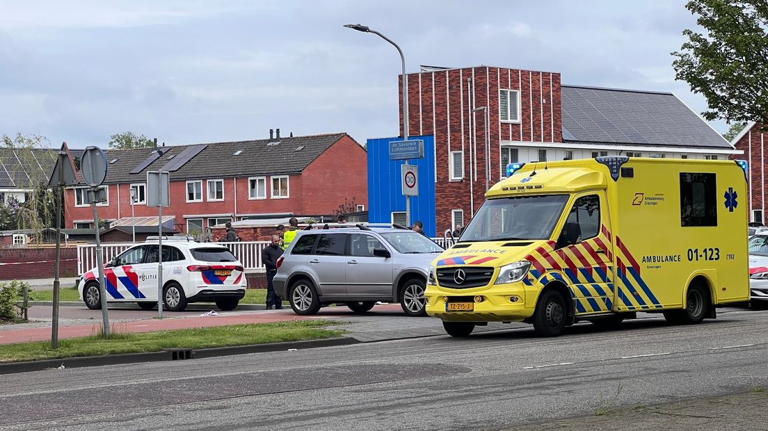 Hulpdiensten bij het ongeluk in Hoogezand