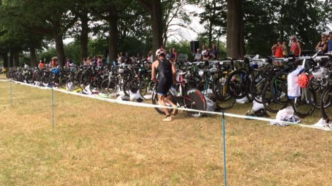 De locatie waar de fietsen staan voor het tweede onderdeel.