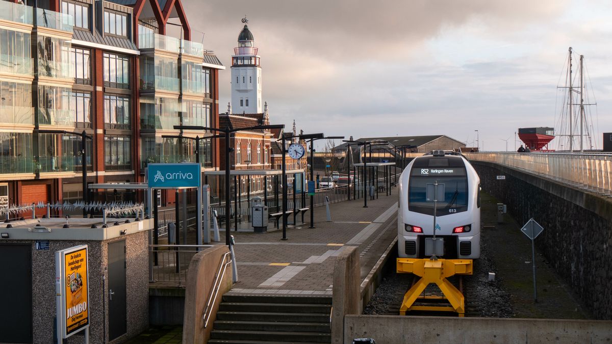 Werk op het spoor tussen Leeuwarden en Harlingen