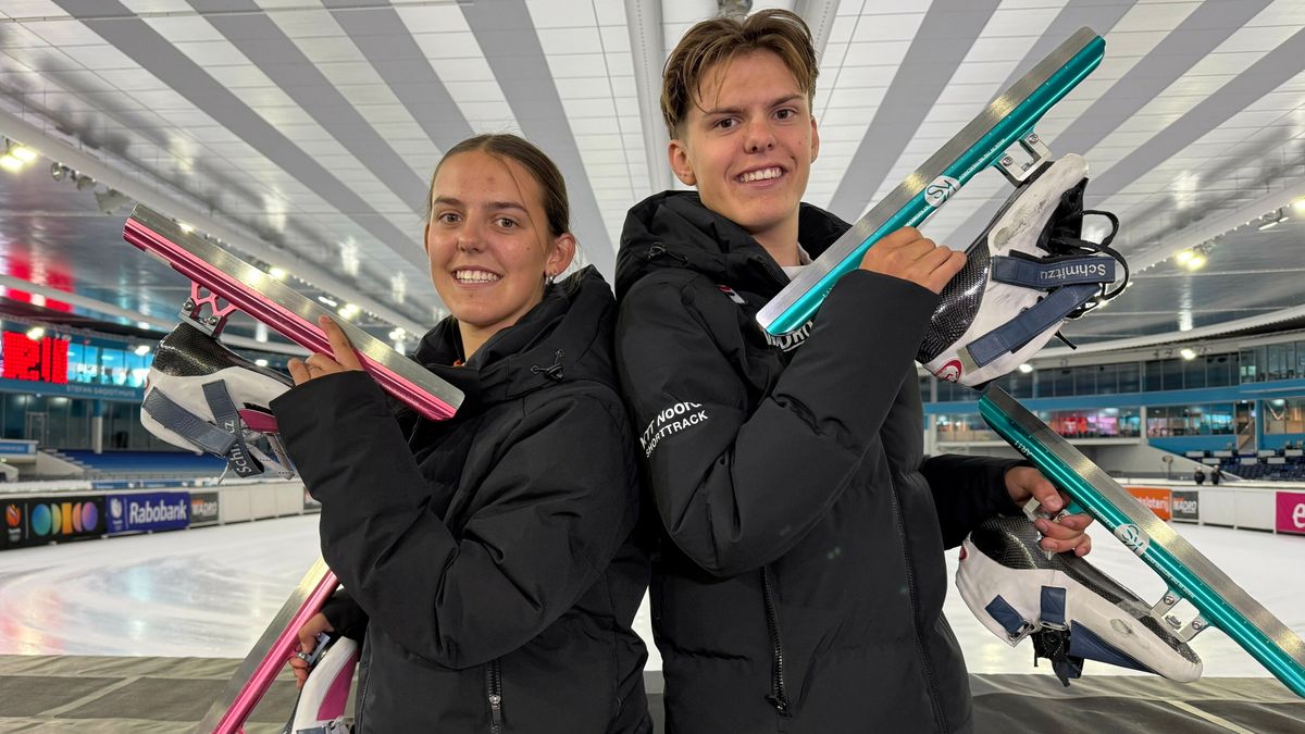 Broer en zus Jesper (16) en Djoeke Schmitz (15) bestormen samen de shorttrackwereld