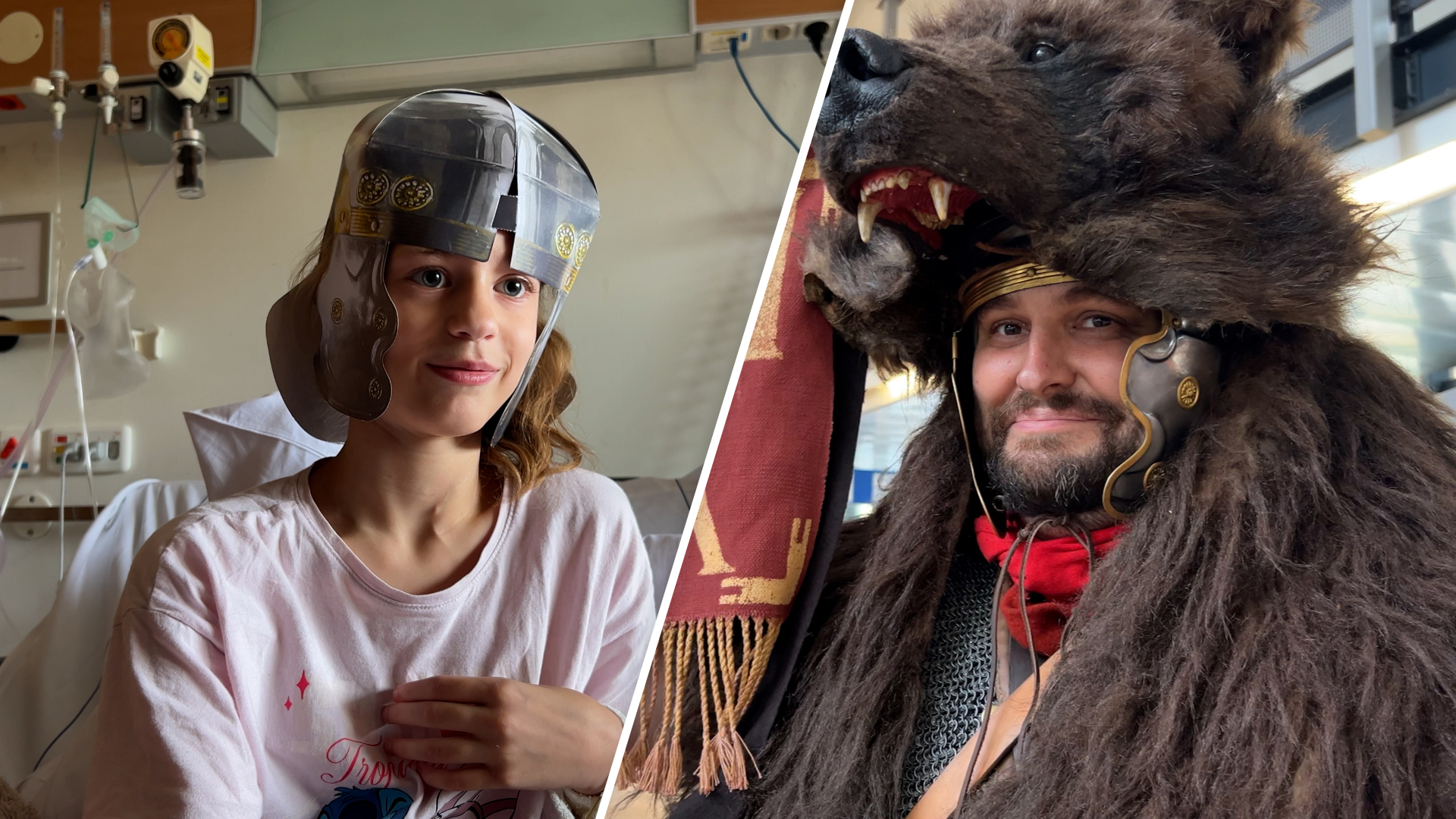 Gladiator verrast Tessa (11) in ziekenhuis
