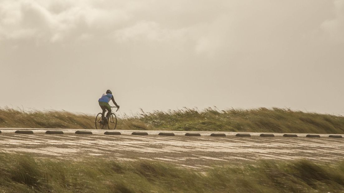 Fietser op dijk Westkapelle