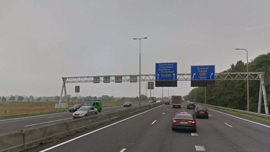De A1 bij Apeldoorn.