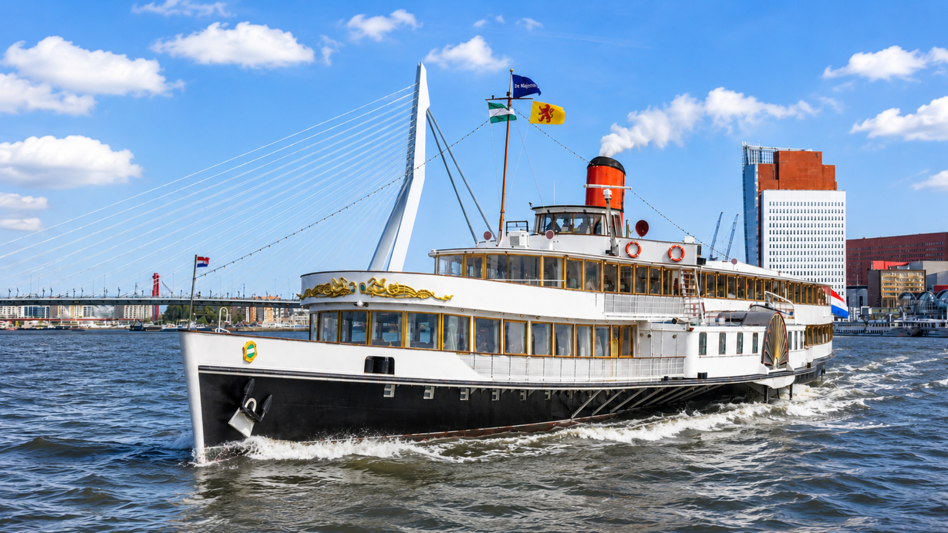 De Majesteit op het water van de Nieuwe Maas in Rotterdam.