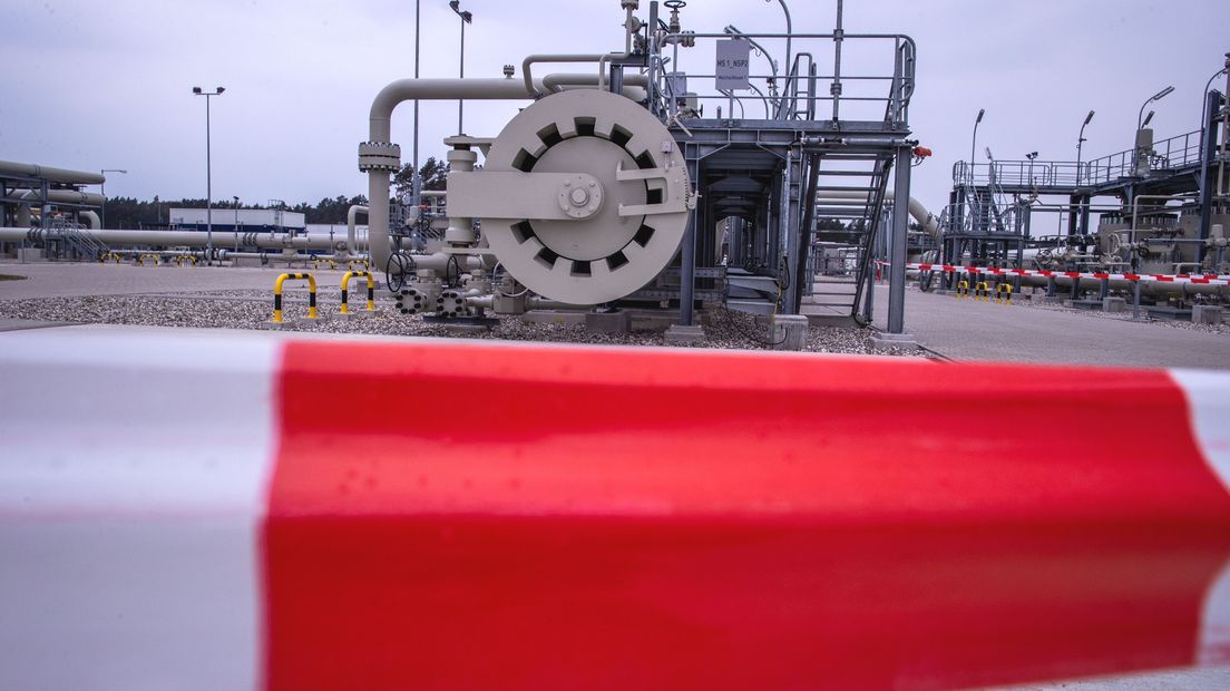 Een installatie van de Nord Stream 2-pijpleiding tussen Rusland en Duitsland