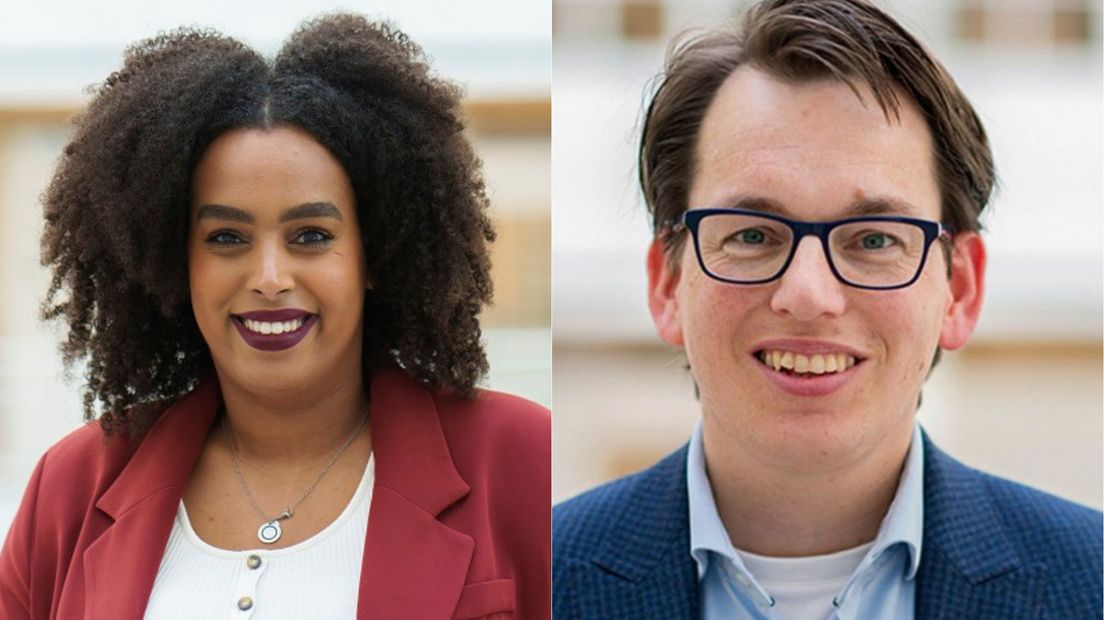Mikal Tseggai (raadslid PvdA) en Pieter Grinwis (Kamerlid ChristenUnie)